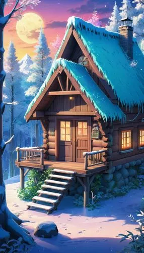 log cabin,winter house,log home,cottage,the cabin in the mountains,small cabin,summer cottage,wooden house,house in the forest,house in mountains,snow house,winter village,house in the mountains,chalet,little house,cabin,winter background,lonely house,forest house,traditional house,Illustration,Japanese style,Japanese Style 03