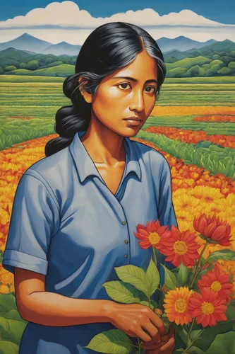 farmworker,farm workers,female worker,field cultivation,girl picking flowers,el salvador,peruvian women,vietnam,nicaragua nio,agricultural,crop plant,cereal cultivation,peru,girl in flowers,cultivated field,bangladeshi taka,rosa bonita,forced labour,khokhloma painting,agriculture,Illustration,Japanese style,Japanese Style 20