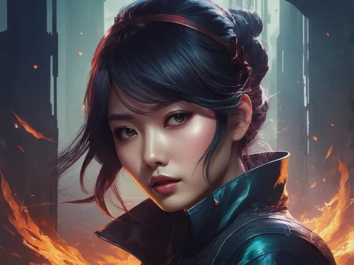 mulan,fantasy portrait,dragon li,hong,su yan,fire artist,xiangwei,siu mei,portrait background,phuquy,xing yi quan,game illustration,xiaochi,xun,xizhi,fire master,korean,tai qi,fire siren,han thom,Illustration,Realistic Fantasy,Realistic Fantasy 15