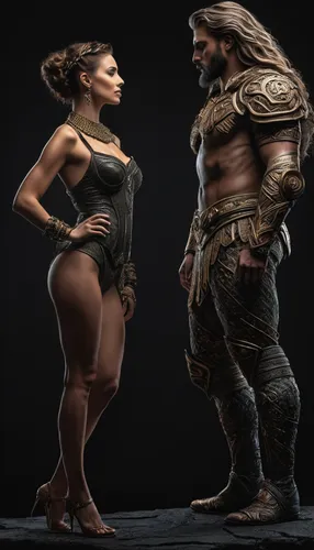 warrior and orc,barbarian,female warrior,orc,man and wife,sackcloth textured,crocodile woman,man and woman,maori,neanderthals,warrior woman,breastplate,mergus,gladiator,neanderthal,stand models,polynesian,grog,minotaur,black couple,Photography,General,Fantasy