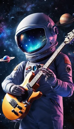 A talented musician dreams of joining a famous band and earning recognition for their skills.,violinist violinist of the moon,spaceman,astronautics,cosmonaut,astronaut,spacesuit,guitar player,space wa