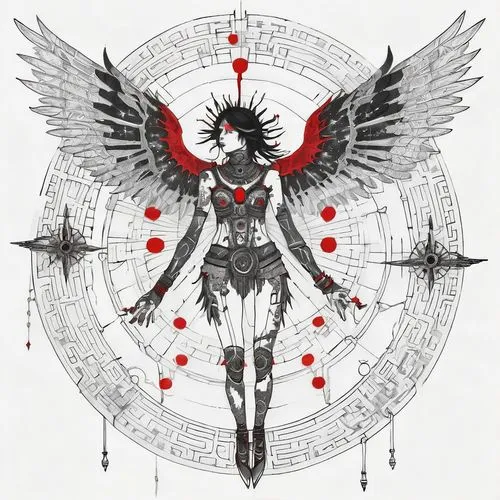 seraphim,seraph,metatron,vitruvian,celldweller,alethiometer,Illustration,Paper based,Paper Based 19