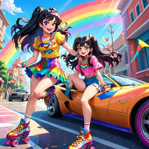 rollerskates,roller skates,roller skate,idealizes,rollerskate,car hop,Anime,Anime,General