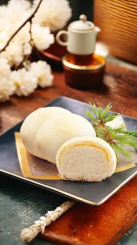 rice paper roll,daifuku,mantou,rice dumpling,dorayaki,kusa mochi,appam,chicken bao,jiaozi,durian pancake,mystic light food photography,ugali,shortcrust pastry,baozi,roll pastry,pitha,rice paper shrimp