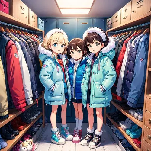 anime japanese clothing,haruhi suzumiya sos brigade,raincoats,kumiko,closet,winter clothing,Anime,Anime,Traditional