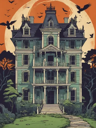 halloween illustration,the haunted house,witch's house,halloween poster,halloween wallpaper,witch house,ghost castle,haunted house,haunted castle,halloween background,house silhouette,halloween scene,haunted,victorian,house painting,doll's house,inn,halloween paper,halloween and horror,creepy house,Illustration,Vector,Vector 03