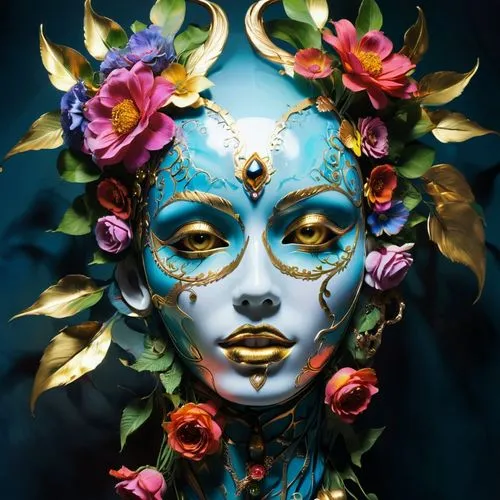 venetian mask,masquerade,bodypainting,elven flower,body painting,baoshun,Photography,Artistic Photography,Artistic Photography 08