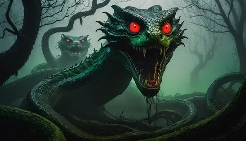 forest dragon,vnaf,serpent,black dragon,wyrm,basilisk,quetzalcoatl,fafnir,oscura,naga,sacoglossan,nyarlathotep,dracunculus,jabberwock,gopendra,dragonlord,rakshasa,devourer,tiamat,vipera,Art,Artistic Painting,Artistic Painting 25