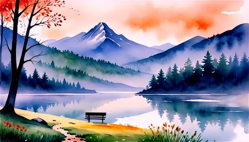 watercolor background,watercolor,landscape background,watercolor painting,watercolorist,autumn landscape,mountain scene,watercolour,fall landscape,mountain lake,mountain landscape,watercolour paint,water color,watercolourist,nature landscape,autumn mountains,mountainlake,landscape nature,watercolours,watercolors,Illustration,Paper based,Paper Based 25