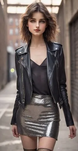 pleather,leatherette,leather,leather jacket,black leather,leather texture,leathery,fashion shoot,photo session in bodysuit,miniskirt,latex,miniskirted,female model,miniskirts,leathers,skintight,strutting,eleftheria,women fashion,girl walking away,Photography,Realistic