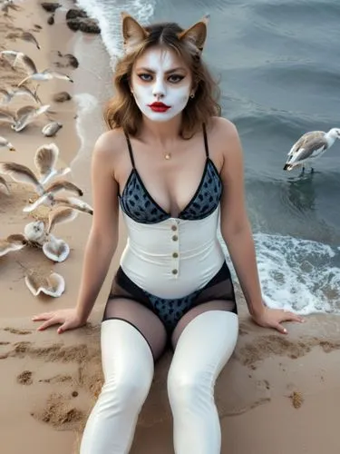 jellicle,the sea maid,pussycat,feline look,sand fox,selkie,Photography,General,Realistic