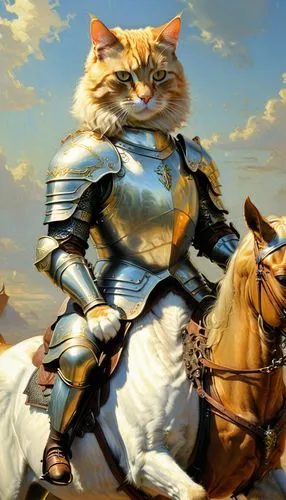 cataphracts,cat warrior,garrison,kittikachorn,armored animal,catterson,Illustration,Realistic Fantasy,Realistic Fantasy 03