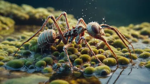 anemone shrimp,edged hunting spider,freshwater crab,sea life underwater,sundew,cnidarian,tangle-web spider,camel spiders,pollen,baboon spider,tarantula,fiddler crab,symbiotic,surface tension,araneus,a