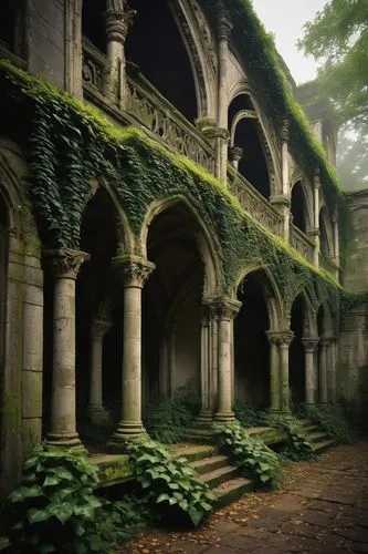 cloisters,cloister,kykuit,altgeld,ruins,abandoned places,hall of the fallen,yaddo,abandoned place,haunted cathedral,cloistered,crypts,sewanee,ghost castle,mausoleum ruins,buttresses,monasteries,monastery,ruin,colonnades,Conceptual Art,Fantasy,Fantasy 10