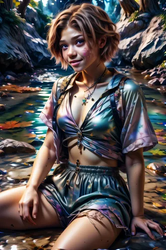 world digital painting,water nymph,girl on the river,the blonde in the river,digital painting,tiber riven,stream,digital compositing,fantasy portrait,cave girl,bodypainting,bjork,bodypaint,digital art,fae,digital artwork,streams,polynesian,lagoon,fantasy picture