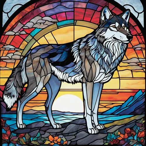 howling wolf,aleu,stained glass,stained glass window,fenrir,graywolf,Unique,Paper Cuts,Paper Cuts 08