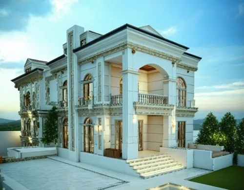 luxury villa white stone cladding ,a picture of a building on a hill,palladian,palladianism,palladio,villa balbiano,mansion,marble palace,Photography,General,Realistic