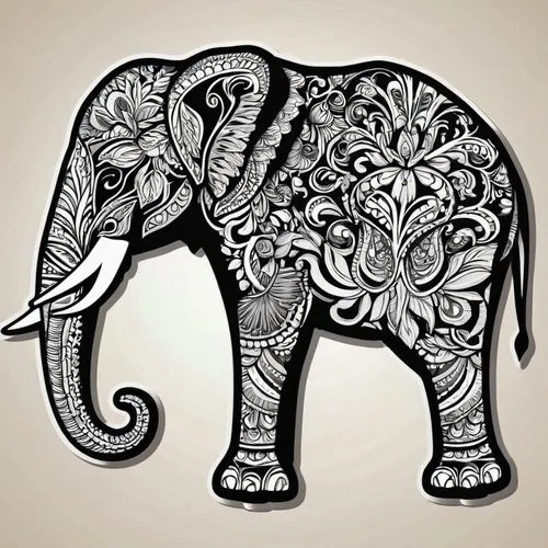 mandala elephant,elephant line art,water elephant,elephant,asian elephant,circus elephant,elefante,elefant,elephantine,cartoon elephants,girl elephant,pachyderm,silliphant,mahout,hathi,elephunk,triomphant,blue elephant,elephant toy,olifant,Unique,Design,Sticker