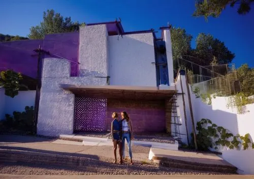 majorelle blue,dunes house,cubic house,purple blue,cube house,beach house,purple rizantém,rich purple,holiday villa,purple,exterior decoration,woman house,beachhouse,the purple-and-white,blue doors,model house,luxury property,digital compositing,estate agent,private house,Photography,General,Realistic