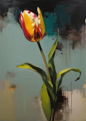 tulip,tulip flowers,two tulips,tulip blossom,yellow orange tulip,tulipa,tulips,tulip bouquet,lady tulip,flower painting,tulip background,wild tulip,violet tulip,turkestan tulip,still life of spring,siam tulip,yellow tulips,tulip white,calla lilies,calla lily,Conceptual Art,Oil color,Oil Color 01