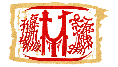 Traditional Chinese character, ornate, golden ink, bold brush strokes, red seal stamp, intricate design, symmetrical composition, close-up shot, shallow depth of field, warm lighting, cultural heritag