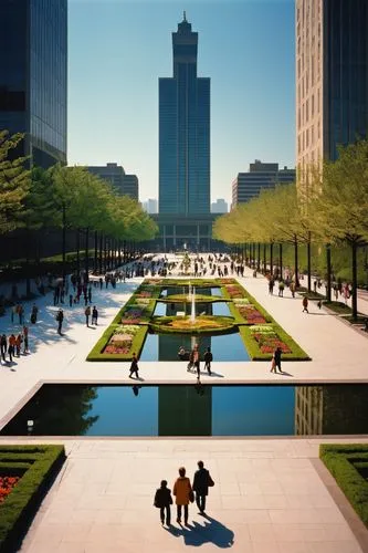 reflecting pool,rencen,central park,city fountain,urban park,center park,motijheel,fountain pond,pudong,tianjin,songdo,centennial park,mies,pedestrianized,capitol square,paved square,chicago,lubitel 2,columbus,herman park,Unique,3D,Toy