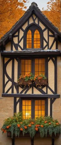 timber framed building,half-timbered wall,half-timbered house,wooden windows,timbered,autumn decoration,dürer house,half timbered,dormer window,seasonal autumn decoration,wisgerhof,escher village,felderhof,wood window,wooden facade,wooden house,biedermeier,bruderhof,traditional house,exterior decoration,Illustration,Vector,Vector 13