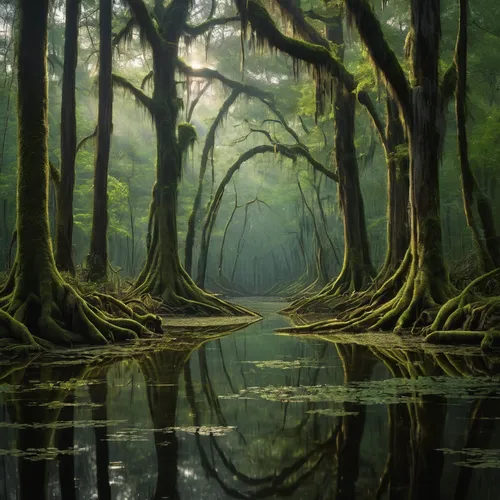 bayou,swampy landscape,swamp,alligator alley,backwater,everglades,flooded pathway,forest landscape,freshwater marsh,bayou la batre,the ugly swamp,enchanted forest,riparian forest,forest glade,holy forest,tidal marsh,forest of dreams,foggy forest,marsh,elven forest,Photography,General,Natural