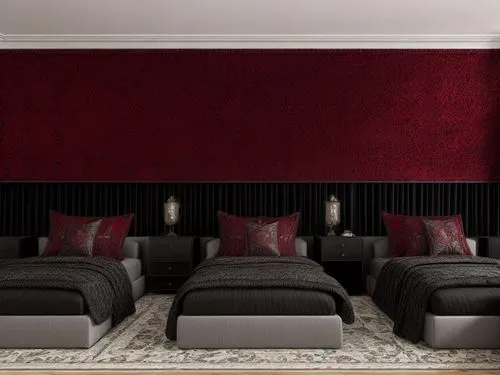 home cinema,contemporary decor,interior decoration,antler velvet,modern decor,slipcover,interior design,wall decoration,black-red gold,home theater system,red wall,interior decor,decor,chaise lounge,red chevron pattern,christmas gold and red deco,great room,stucco wall,wall plaster,theater curtains,Interior Design,Bedroom,Classical,Japanese Gothic