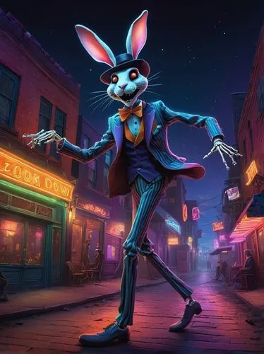 jack rabbit,cartoon rabbit,bunnicula,cartoon bunny,hopps,bluesier,Illustration,Realistic Fantasy,Realistic Fantasy 27