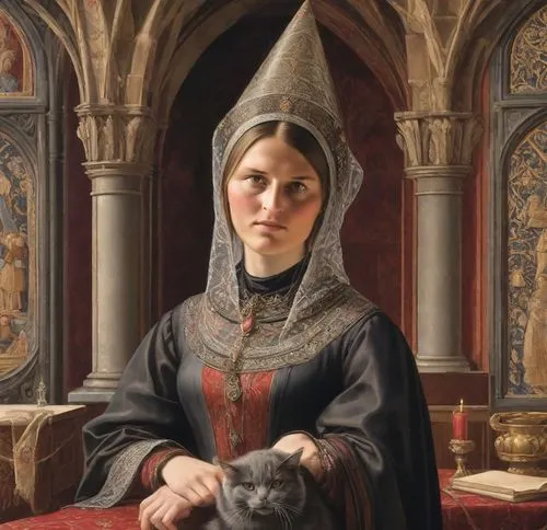 perugini,timoshenko,clergywoman,mantilla,portrait of a girl,portrait of christi