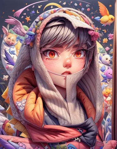 little red riding hood,red riding hood,hanbok,portrait background,fantasy portrait,fairy tale character,laika,autumn icon,piko,autumn theme,flora,nora,the festival of colors,illustrator,vanessa (butterfly),sakura blossom,petals,kitsune,sakura flower,winter festival