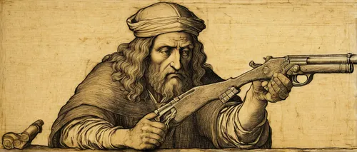 leonardo devinci,leonardo da vinci,albrecht dürer,man holding gun and light,holbein,carthusian,abraham,tower flintlock,st jacobus,archimandrite,a carpenter,saint nicholias,the abbot of olib,engraving,hieromonk,rompope,prejmer,medicine icon,nuncio,gunsmith,Art,Classical Oil Painting,Classical Oil Painting 03