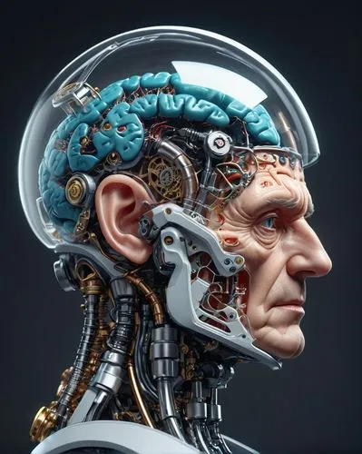 3D render of a sci-fi baroque concept design of anatomically correct brain device with terrarium, steampunk, intricate details, scientific, hyper detailed, photorealistic,the face and head of an human