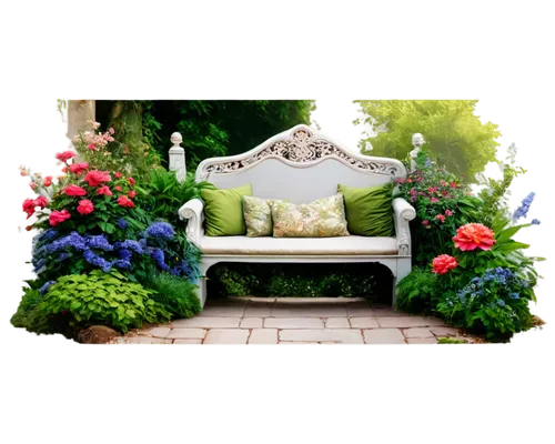 garden bench,garden furniture,garden decor,garden decoration,daybed,garden swing,outdoor furniture,flower border frame,beautiful garden flowers,floral chair,cottage garden,porch swing,daybeds,patio furniture,jardin,hydrangea background,flower basket,settee,ornamental plants,3d background,Conceptual Art,Fantasy,Fantasy 05