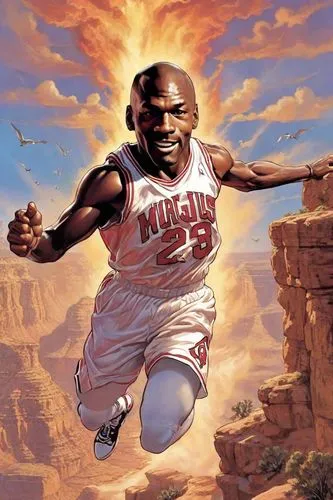 Michael Jordan dando gran salto , magia saltando , en el gran cañón, fuego mágico ,michael jordan,zion,air jordan,kobe,moses,jordan,mamba,kareem,soars,globetrotter,slam dunk,goat,god,up,goat mountain,