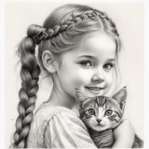 pencil drawings,pencil drawing,little boy and girl,child portrait,pencil art,drawing cat,girl portrait,charcoal pencil,girl drawing,kids illustration,little girl,charcoal drawing,vintage boy and girl,little girl and mother,little girls,graphite,vintage drawing,child girl,cat lovers,the little girl,Illustration,Black and White,Black and White 30