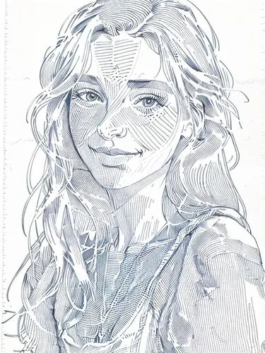 a drawing of a woman with long hair,margairaz,margaery,seregil,daenerys,rgd,evanna,Design Sketch,Design Sketch,None