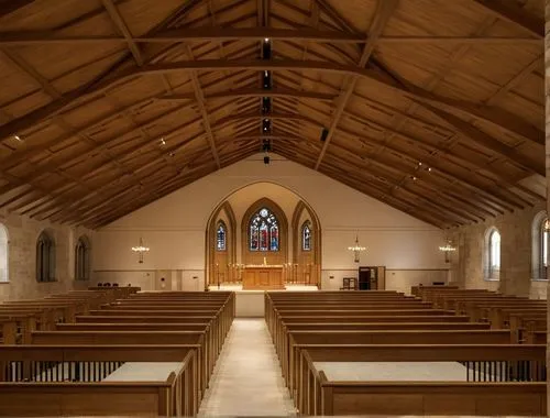 christ chapel,presbytery,interior view,chapel,clerestory,vaulted ceiling