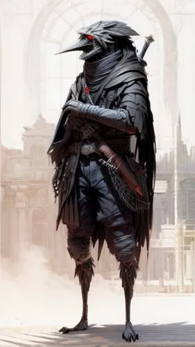 corvus,corvidae,assassin,the wanderer,dodge warlock,corvin,bantam,undead warlock,lone warrior,wind warrior,3d crow,magistrate,warlord,crow queen,crow-like bird,concept art,cowl vulture,black raven,black crow,alien warrior