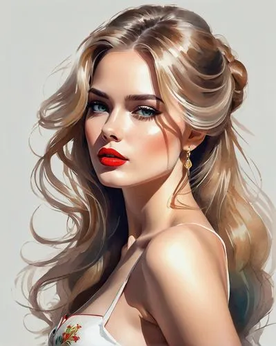 fashion illustration,girl portrait,digital painting,blonde woman,fantasy portrait,romantic portrait,updo,world digital painting,girl drawing,golden haired,bylina,blonde girl,study,blond girl,woman portrait,young woman,portrait background,illustrator,fashion vector,bouffant,Illustration,Paper based,Paper Based 11