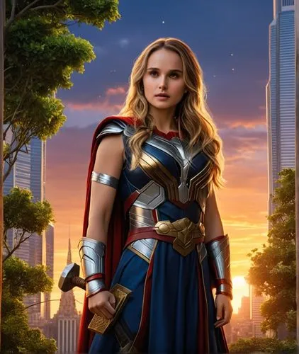 In this breathtaking photograph, the portrait of the famous beauty and mythology of the world Lady Thor now appears as a masterpiece. But this is no ordinary creature is beautiful Natalie Portman . As