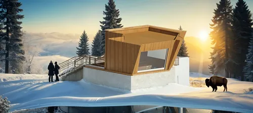 cabane,jahorina,snowhotel,dog house frame,romme,treehouses