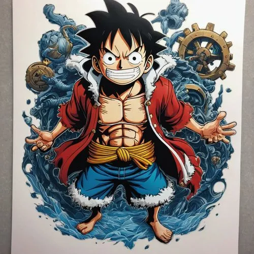 luffy,son goku,goku,impel,mashima,wano,Illustration,Realistic Fantasy,Realistic Fantasy 25