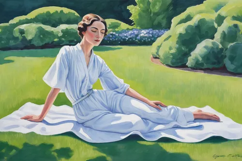 girl in the garden,girl lying on the grass,girl in a long dress,girl with cloth,art deco woman,woman sitting,girl in cloth,laundress,jane austen,audrey hepburn,green lawn,fabric painting,lily of the field,idyll,audrey,the girl in nightie,girl with bread-and-butter,in the garden,girl with tree,barbara millicent roberts,Art,Artistic Painting,Artistic Painting 21