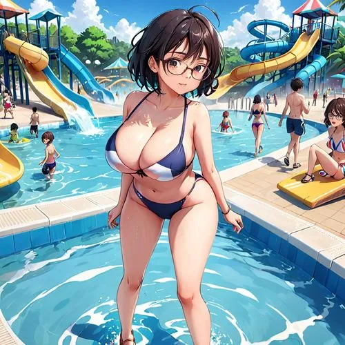 summer background,haruhi,mei,yanmei,megumi,shizuku,keijo,sanya,fubuki,ritsuko,anri,hiratsuka,himuto,summer icons,water park,kawakami,euphonious,waterpark,tankini,leblanc,Anime,Anime,Realistic