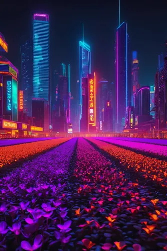 futuristic landscape,city highway,neon arrows,ultraviolet,colorful city,neon lights,metropolis,fantasy city,purpleabstract,night highway,boulevard,colored lights,city lights,highway lights,neon light,city blocks,saturated colors,rose drive,neon candies,highway,Conceptual Art,Sci-Fi,Sci-Fi 26