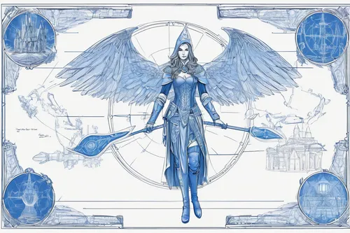 blue enchantress,blueprint,wing blue white,blue and white porcelain,priestess,mazarine blue,winterblueher,zodiac sign libra,the snow queen,costume design,ice queen,goddess of justice,virgo,archangel,aricia,sorceress,playmat,blueprints,harpy,arcanum,Unique,Design,Blueprint