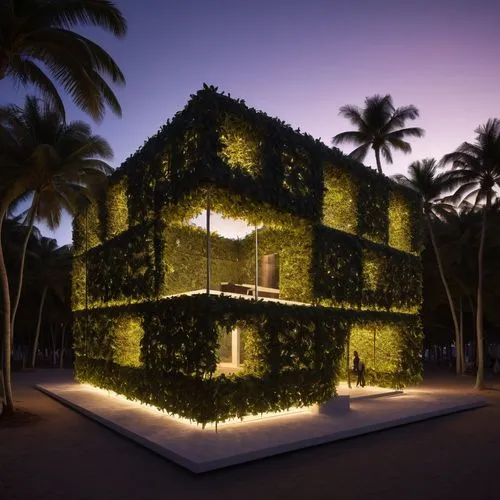 Bjarke Ingels designed as a tropical cubic pavilion in  San Juan Puerto Rico,cubic house,cube stilt houses,3d rendering,tropical house,render,3d render,cube house,renders,garden design sydney,holiday 