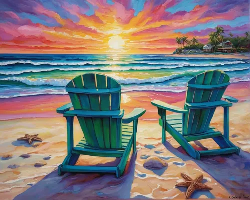 Imagine a serene beach setting where simplicity is the key to inner peace.,beach chairs,beach chair,beach furniture,deckchairs,beach landscape,deckchair,sunset beach,sunrise beach,loving couple sunris